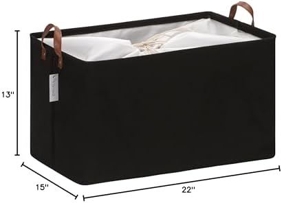 Hinwo 70L Extra Large Canvas Storage Bin with Lid and Handles - Image 6