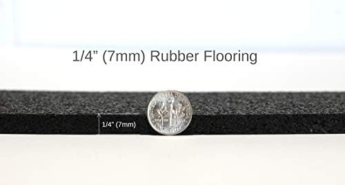 American Floor Mats 1/4in (7mm) Thick Solid Black 4' x 17' Heavy Duty Rubber Rolls, Protective Exercise Mats, Home Gym Rubber Flooring - Image 6