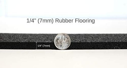 American Floor Mats 1/4in (7mm) Thick Solid Black 4' x 17' Heavy Duty Rubber Rolls, Protective Exercise Mats, Home Gym Rubber Flooring - Image 6