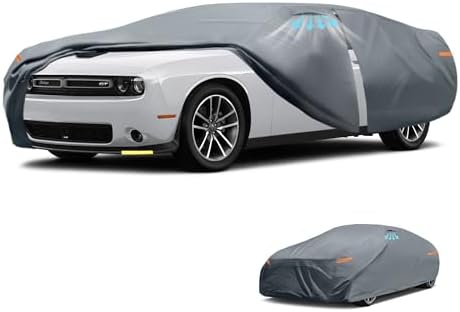 Waterproof Challenger Widebody（Next-Gen 2-Doo Car Cover with Breathable Vents, [Upgrade] Premium Covers with Cotton Liner and Zipper Door,Sun Rain Snow Dust Uv Protection.(Gift with Towel) by Unknown