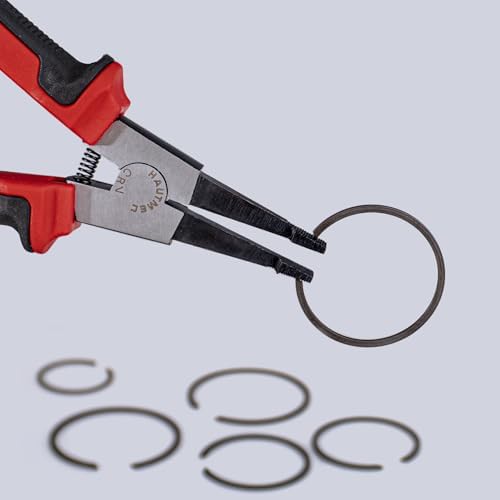 HAUTMEC 5-Piece Snap Ring Pliers Set, 7" Internal/External Circlip Pliers with Straight, 90° Bent & Flag Tip Lock Ring Pliers, Forged CRV Steel, for Automotive & Machinery - Image 2