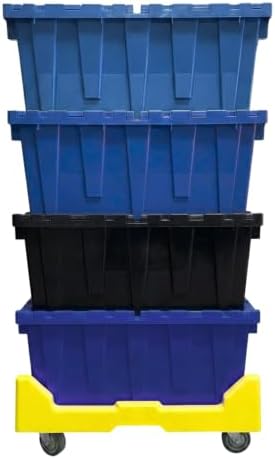 Plastic Tote Crate Dolly, Yellow, 27" x 17" - Image 7