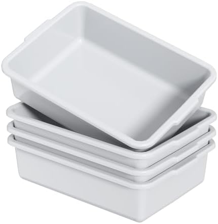 13 L Commercial Bus Box/Utility Box, Dish Wash Basin Tub, 4 Packs by Lasbily
