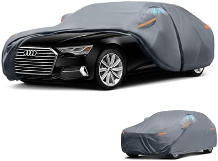 Waterproof A5(2004-2026) Car Cover with Breathable Vents, [2026 Upgrade] Premium Covers with Cotton Liner and Zipper Door,Sun Rain Snow Dust Uv Protection.(Gift with Towel Storage Bag) by Unknown