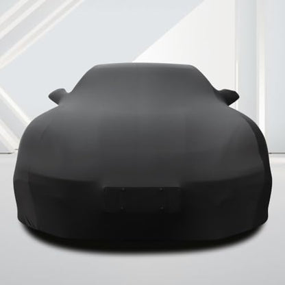 WinPower Indoor Car Cover Stretch Dustproof Protection Full Car Cover for Underground Garage, Car Show, Black - Image 5