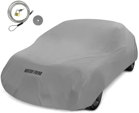 Motor Trend Breathable Lightweight Car Cover, Anti-Moisture Build-Up Water-Resistant Scratch-Resistant Travel-Friendly, Universal Fit for Cars SUVs Trucks Vans All-Weather Outdoor/Indoor, (S) 157" L by MotorTrend