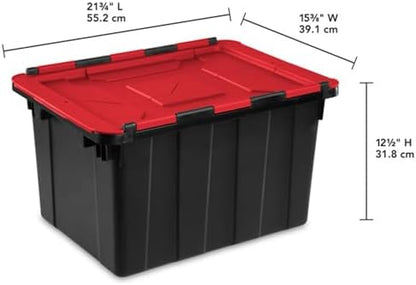 Sterilite Industrial Storage Tote with Lids for Garage, 12 Gallon, 12-Pack - Image 3
