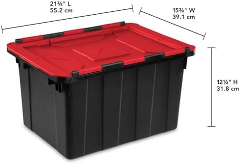 Sterilite Industrial Storage Tote with Lids for Garage, 12 Gallon, 18-Pack - Image 2