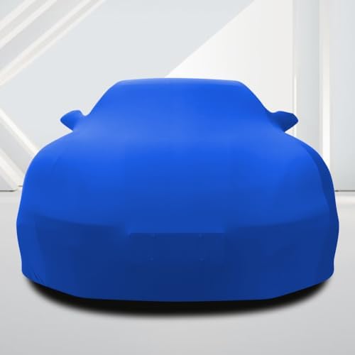 WinPower Indoor Car Cover, Stretch Dustproof Protection Fit 177-193 Inch Full Car Cover for Underground Garage Car Show, Blue - Image 5