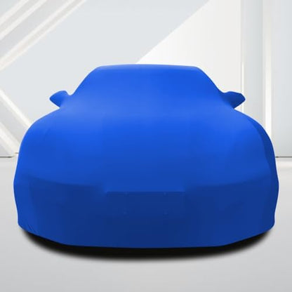 WinPower Indoor Car Cover, Stretch Dustproof Protection Fit 177-193 Inch Full Car Cover for Underground Garage Car Show, Blue - Image 5