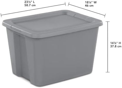 18 Gal Storage Bin with Snap-On Lid, Stackable Plastic Tote, Gray - Image 3