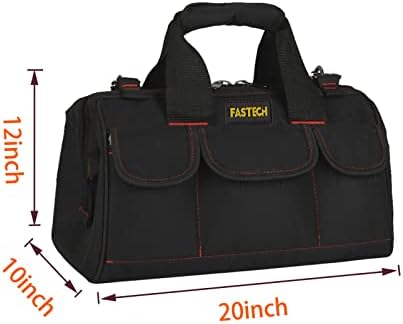 FASTECH 20-inch Heavy Duty Tools Bag with Wide Mouth for Tool Storage, Carrier and Organizer, Tote Bag for Men, Wide Mouth Tote Bag With Inside Pockets (20 Inch) - Image 3