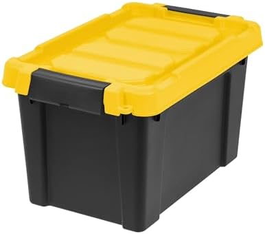 5 Gal Heavy Duty Storage Bins with Lids, Stackable Totes 4 Pack - Image 2