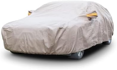 Tecoom Thick Shell Car Cover Super Breathable-Waterproof Windproof Snow Sun Rain UV Protective Outdoor All Weather Fit 170-190 Inches Length Sedan by Tecoom