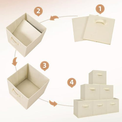 STORAGE MANIAC Storage Cubes, 11 Inch 6 Pack Collapsible Fabric Shelf Bins - Image 6