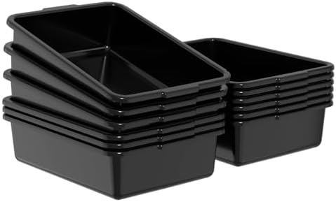 13L Commercial Bus Box, Plastic Utility Tote Tub, 12 Packs by Lasbily
