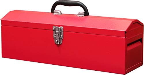 BIG RED TB101 Torin 19" Hip Roof Style Portable Steel Tool Box with Metal Latch Closure and Removable Storage Tray, Red, 19.1" x 6.1" x 6.5" by BIGRED