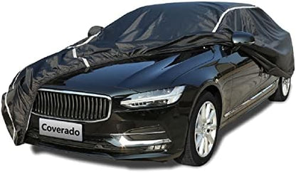 Coverado Car Cover Waterproof All Weather, Sedan Car Cover Hail Protection with Zipper Door, Soft Cotton Lined Car Covers for Automobiles, Snowproof UV Protection Universal Fit for Sedan (191"-200") by COVERADOAUTO