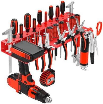 Metal Screwdriver Organizer, Wall Mount Plier Organizer Hammer Holder, Hand Tool Storage Rack for Garage Workshop Workbench(Red, 1PC) by VeyFolzinst