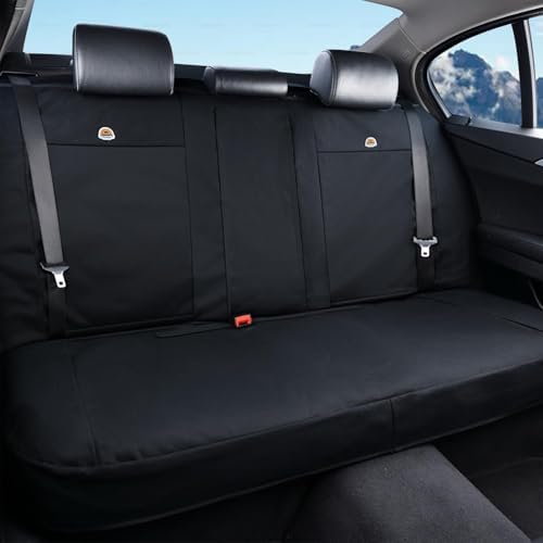 Coverado Canvas Universal Car Seat Covers - Rear & Auto Seats Protectors for Kids & Dogs - Fits Most Vehicles Trucks SUVs/Black by COVERADOAUTO