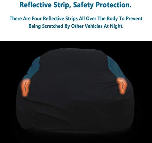 MORNYRAY Waterproof Car Cover All Weather Snowproof UV Protection Windproof Outdoor Full SUV Car Cover, Universal Fit for SUV (Fit SUV Length 211-221inch, Blue) - Image 6