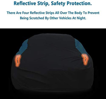 MORNYRAY Waterproof Car Cover All Weather Snowproof UV Protection Windproof Outdoor Full car Cover, Universal Fit for Sedan (Fit Sedan Length 186-193 inch) - Image 6