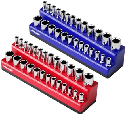 2-Pack 1/4 Inch Magnetic Socket Organizer Metric &SAE by NOEAIKE