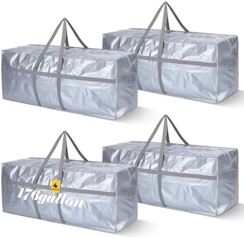 4 Pcs 176 Gallon Extra Large Moving Bags Heavy Duty Storage Bag by Clysee