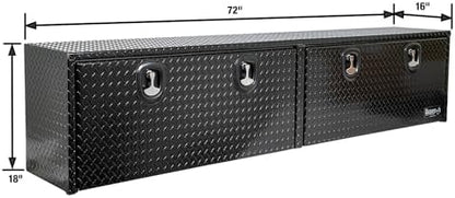 Buyers Products 1721563 Black Aluminum Diamond Tread Topsider Truck Box With Drop Door, 72x18x16 Inch, Weather Resistant, Locking Compression Latch, No Drill Install, Made in USA - Image 7