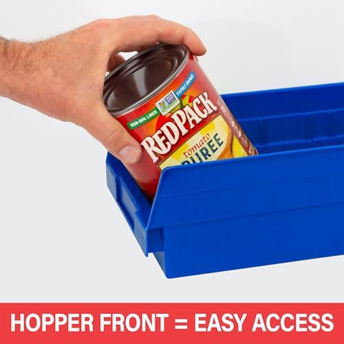 Akro-Mils 30130 Heavy Duty Plastic Shelf Bins, 12"x 6.5"x 4", Red, 12-Pk - Image 5