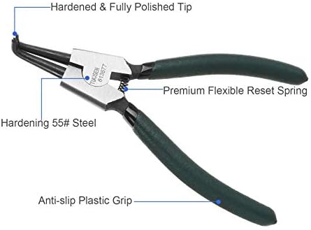 4 Piece 7 Inch Internal/External Snap Ring Pliers Set Heavy Duty Circlip Pliers Kit Straight/Bent Jaw Pliers for Ring Remover Retaining and Remove Hoses - Image 6