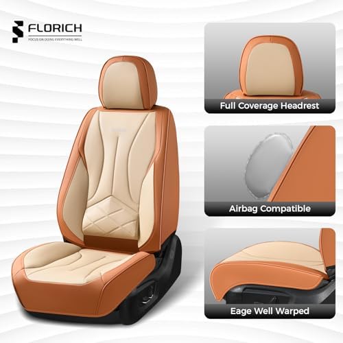 FLORICH Car Seat Covers Full Set, Leather Seat Covers for Cars, Waterproof Car Seat Protectors 5 Seats, Front and Rear Seat Covers for Cars, Automotive Seat Protector Fit for Most Car SUV Truck - Image 4