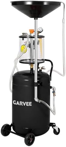 Garvee 20 Gallon Waste Oil Drain Tank, Air Operated Portable Oil Drainer with Adjustable Funnel, Fluid Fuel Transfer Drainage with Wheels, Oil Change Container for Automotive Workshops by Garvee