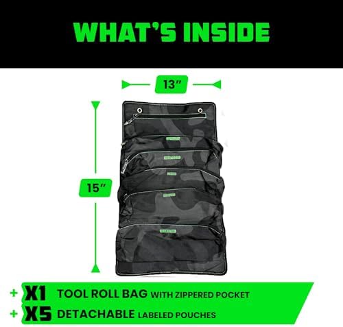 Rhino USA Tool Bag Roll - Heavy Duty Canvas Organizer for Tools - Image 5