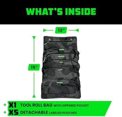 Rhino USA Tool Bag Roll - Heavy Duty Canvas Organizer for Tools - Image 5