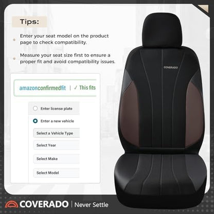 Coverado Seat Covers 5 Seats, Luxury Car Seat Covers Full Set, Automotive Car Protectors, Coffee Auto Seat Covers, Car Accessories Universal Fit for SUVs, Trucks, Sedans - Image 5