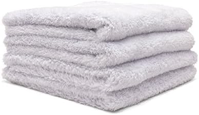 Autofiber Korean Plush Premium Edgeless Microfiber Detailing Towels - Pack of 4, White (16 inch x 16 inch) - Image 2