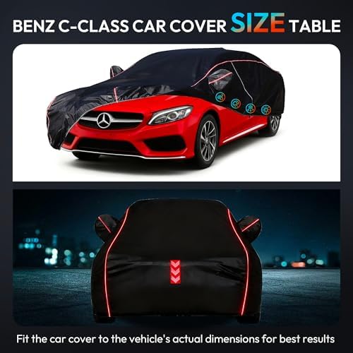 Car Cover Waterproof All Weather 8-Point Fastening for Benz C-Class 2008-25 - Image 5