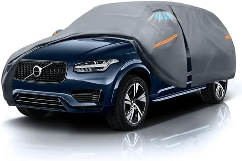 Waterproof XC90(2015-2026) Car Cover with Breathable Vents, [Upgrade] Premium Covers with Cotton Liner and Zipper Door,Sun Rain Snow Dust Uv Protection.(Gift with Towel Storage Bag) by Unknown