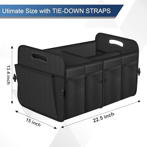 Femuar Car Trunk Organizer, Trunk Storage Organizer with 72L Large Capacity Waterproof Collapsible and 11 Pockets, Trunk Organizer for Suv/Jeep/Sedan, Large Size, Black - Image 4