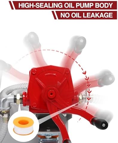 Oil Drain Pan with Pump 15 Gallon Oil Drain Tank, 57L Foldable T-Handle Low Profile Oil Drain Pan with 7.2ft Hose for Under Car, SUV, Truck Oil Changing - Image 6