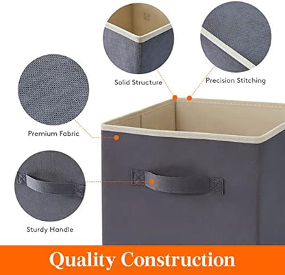 Lifewit Storage Cubes, 11 Inch Organizer Bins, 18L Gray, 6 Packs - Image 2