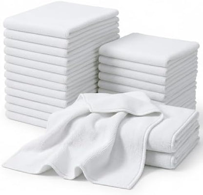 CARTMAN 14x14 Inch 30 Pack 280GSM Microfiber Cleaning Cloths, White by CARTMAN