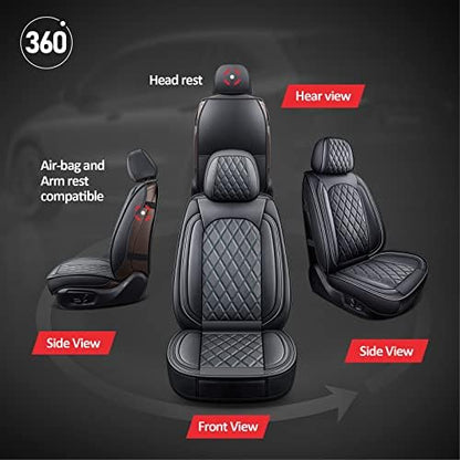 MIROZO 2PCS Front Car Seat Covers, Leather Seat Covers for Sedan, Truck,SUV - Image 6