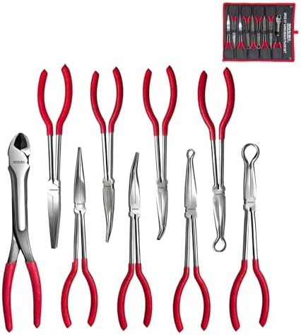 9-Piece 11" Long Reach Needle Nose Pliers Set by Unknown
