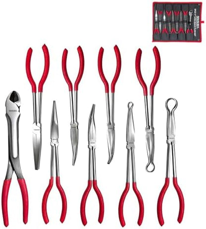 9-Piece 11" Long Reach Needle Nose Pliers Set by Unknown