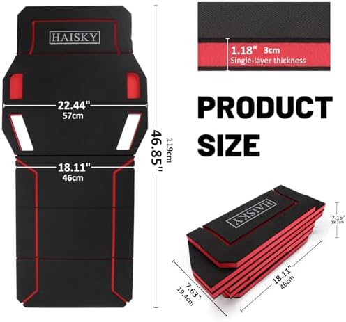 Foldable Mechanic Kneeling Pad,22.44" Wide EVA Foam Mat,1 Pack,Red - Image 2