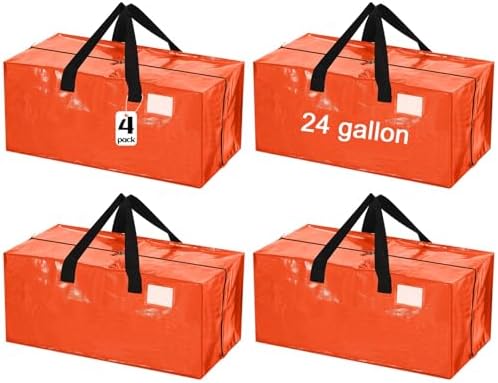 4 Pcs 24 Gallon Extra Large Moving Bags Heavy Duty Storage Bag by Clysee