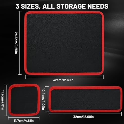 Magnetic Tool Mat Set, 3-Piece Flexible Magnetic Parts Holder with Double-Sided 40 lb Grip, PVC Non-Slip Tool Tray Pads for Screws, Bolts, Garage, Workshop and Auto Repair - Image 2