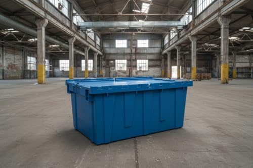 Storage Plastic Tote Crate, 27"x16.9"x12.5", 5 Pack - Image 5